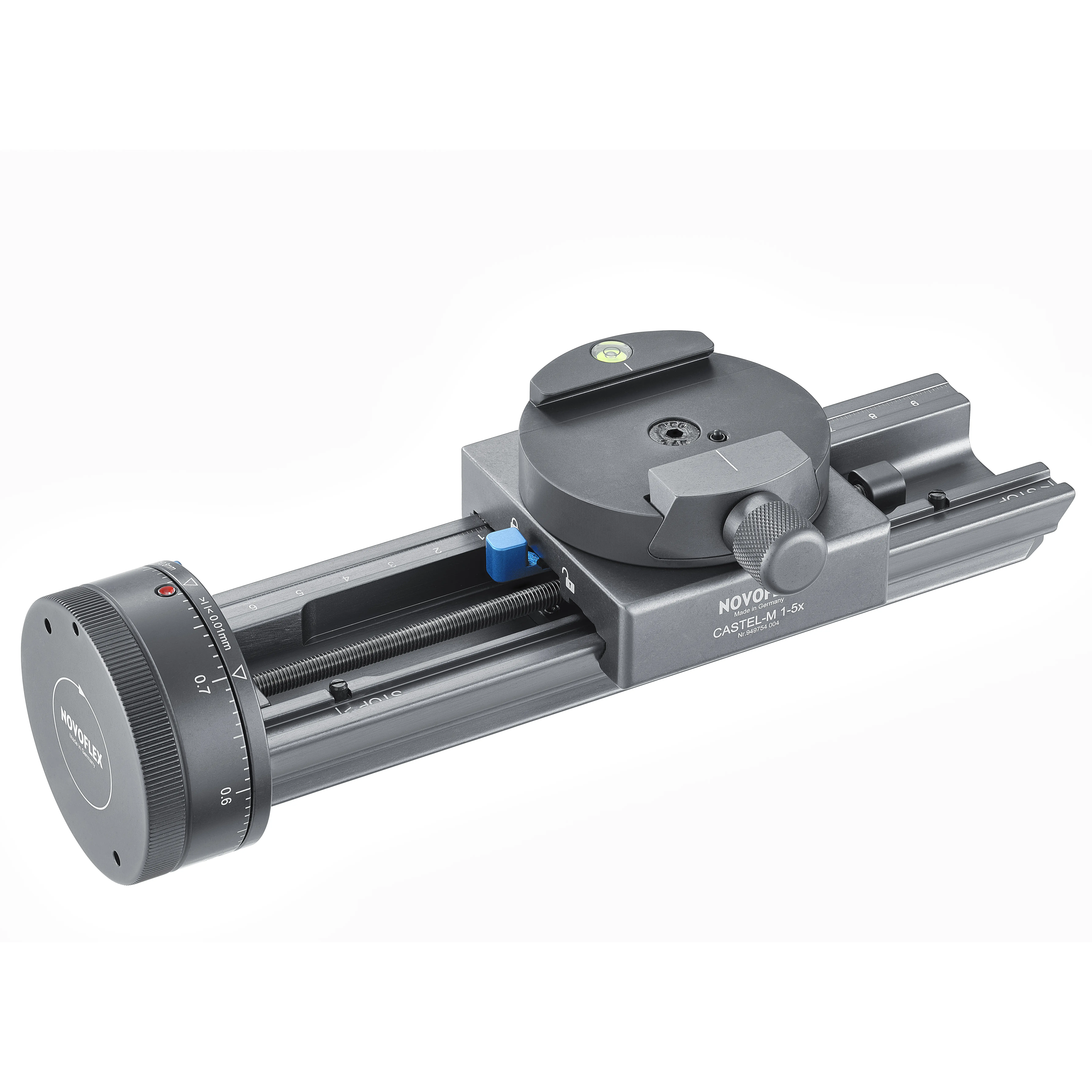 Novoflex Castel-M Einstellschlitten mit Fokusrad & Rasterungen Novoflex Castel-M Einstellschlitten mit Fokusrad & Rasterungen
