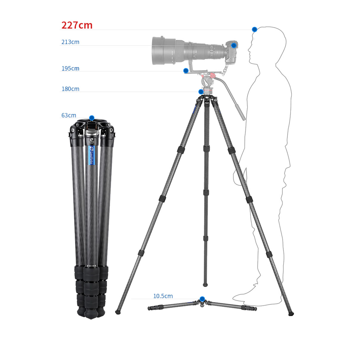Leofoto LM-404C Summit Karbon-Stativ Leofoto LM-404C Summit Karbon-Stativ
