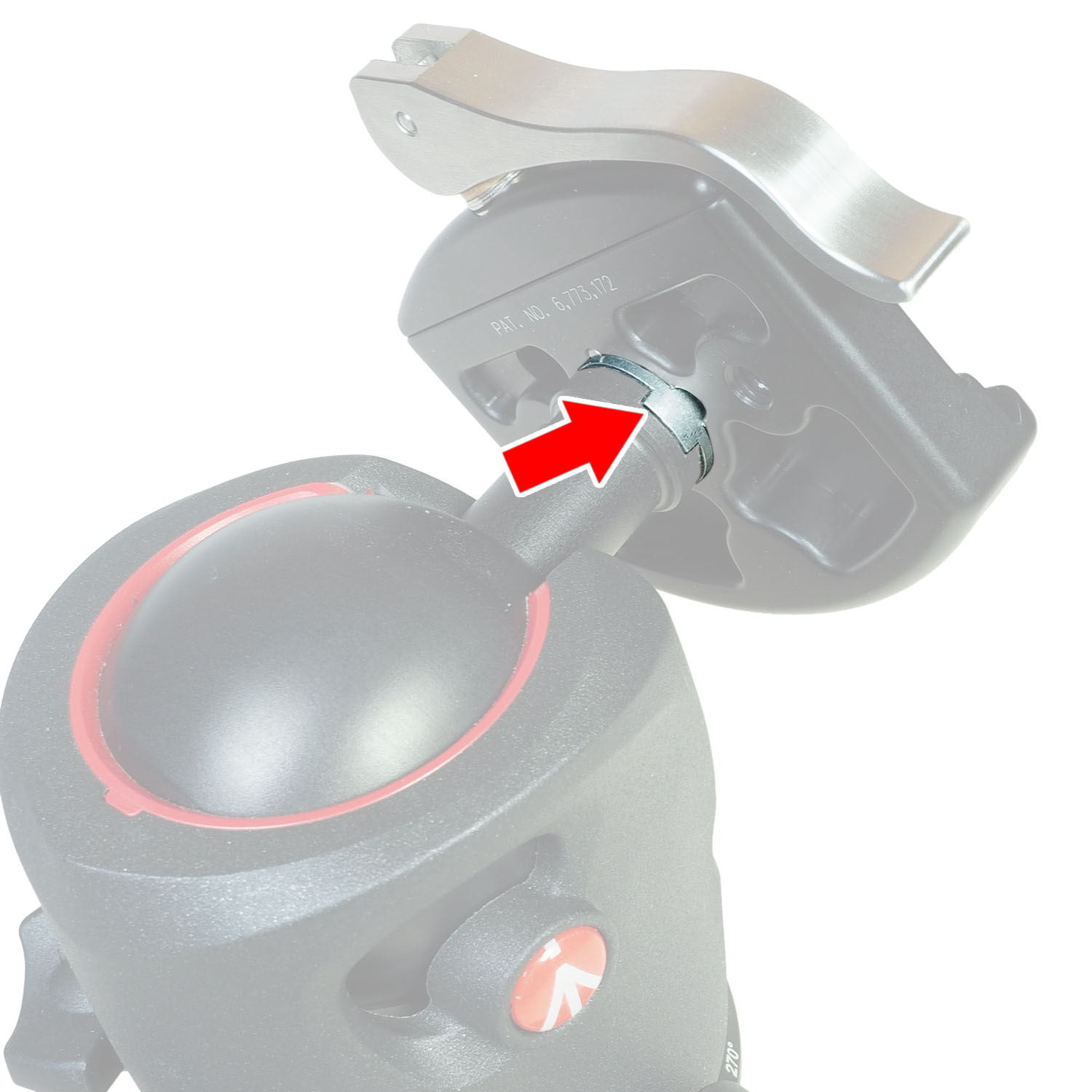 Adapter zur Montage von 38 mm Kupplungen auf Manfrotto Kugelköpfen MH05*M0 und Neiger MH055-M8 Adapter zur Montage von 38 mm Kupplungen auf Manfrotto Kugelköpfen MH05*M0 und Neiger MH055-M8