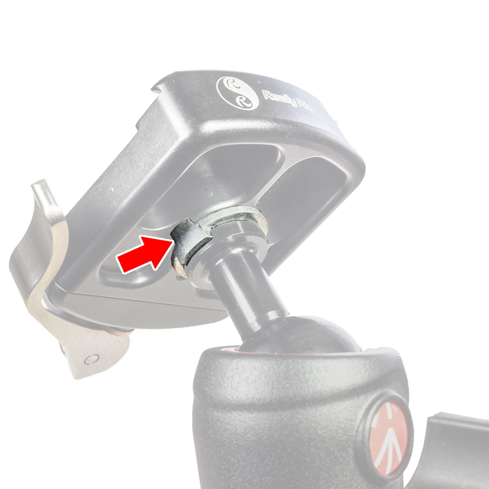 Adapter zur Montage von 38 mm Kupplungen auf Manfrotto Kugelköpfen MH05*M0 und Neiger MH055-M8 Adapter zur Montage von 38 mm Kupplungen auf Manfrotto Kugelköpfen MH05*M0 und Neiger MH055-M8