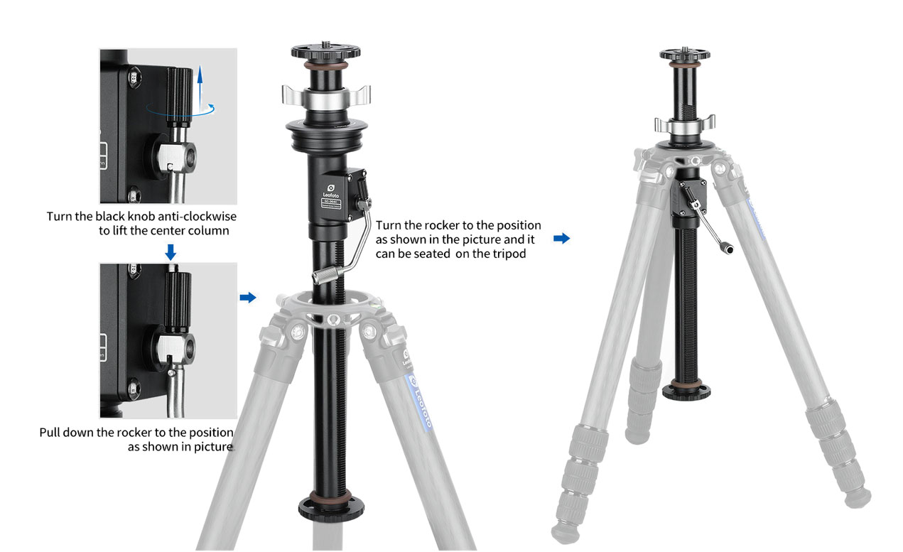 Leofoto GC-404C Kurbel -Mittelsäule (auswechselbar mit 100 mm Stativplattform) Leofoto GC-404C Kurbel -Mittelsäule (auswechselbar mit 100 mm Stativplattform)