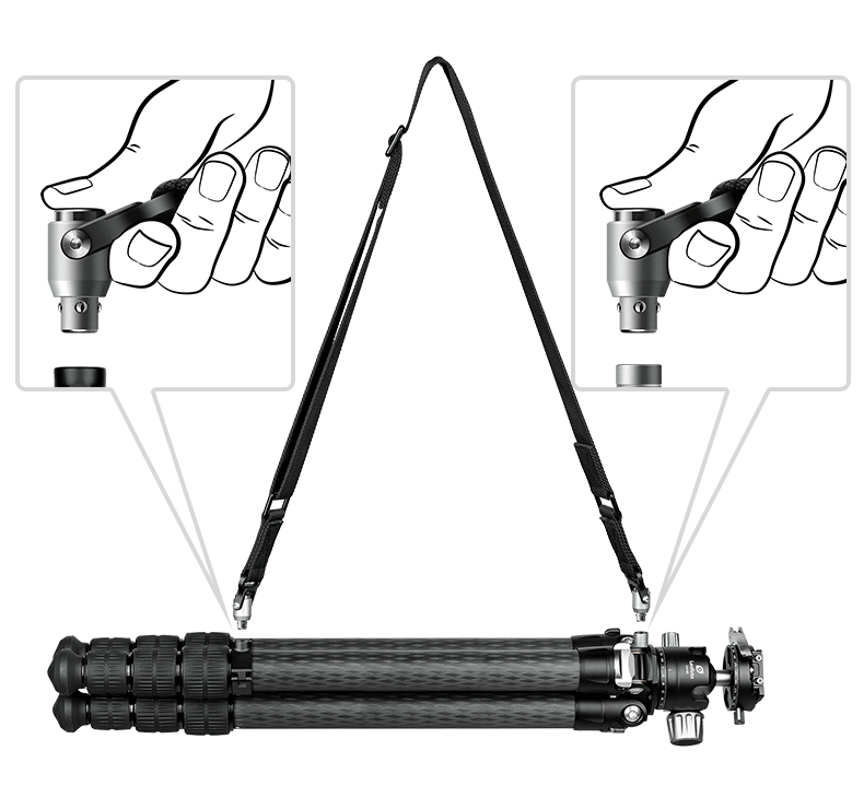 Leofoto Stativtragegurt LS für 1/4" UNC-Gewinde und Stativschelle Leofoto Stativtragegurt LS für 1/4" UNC-Gewinde und Stativschelle