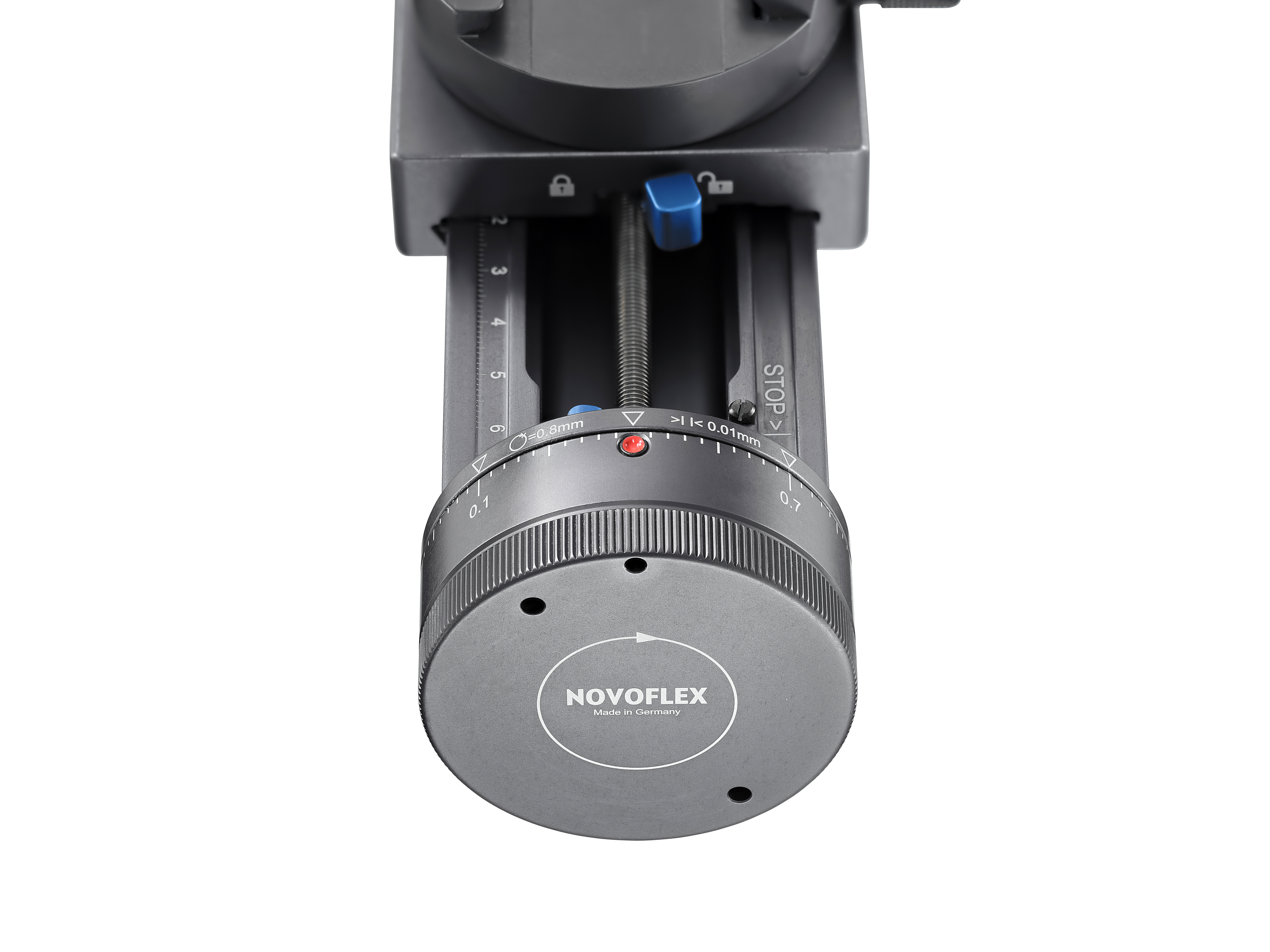 Novoflex Castel-M Einstellschlitten mit Fokusrad & Rasterungen Novoflex Castel-M Einstellschlitten mit Fokusrad & Rasterungen