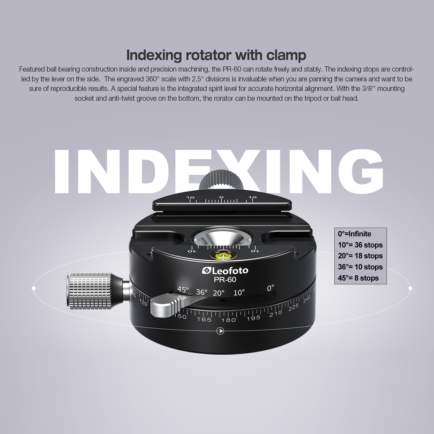 Leofoto LH-40PR Kugelkopf mit Doppelpanoramateller & Rastfunktion Leofoto LH-40PR Kugelkopf mit Doppelpanoramateller & Rastfunktion