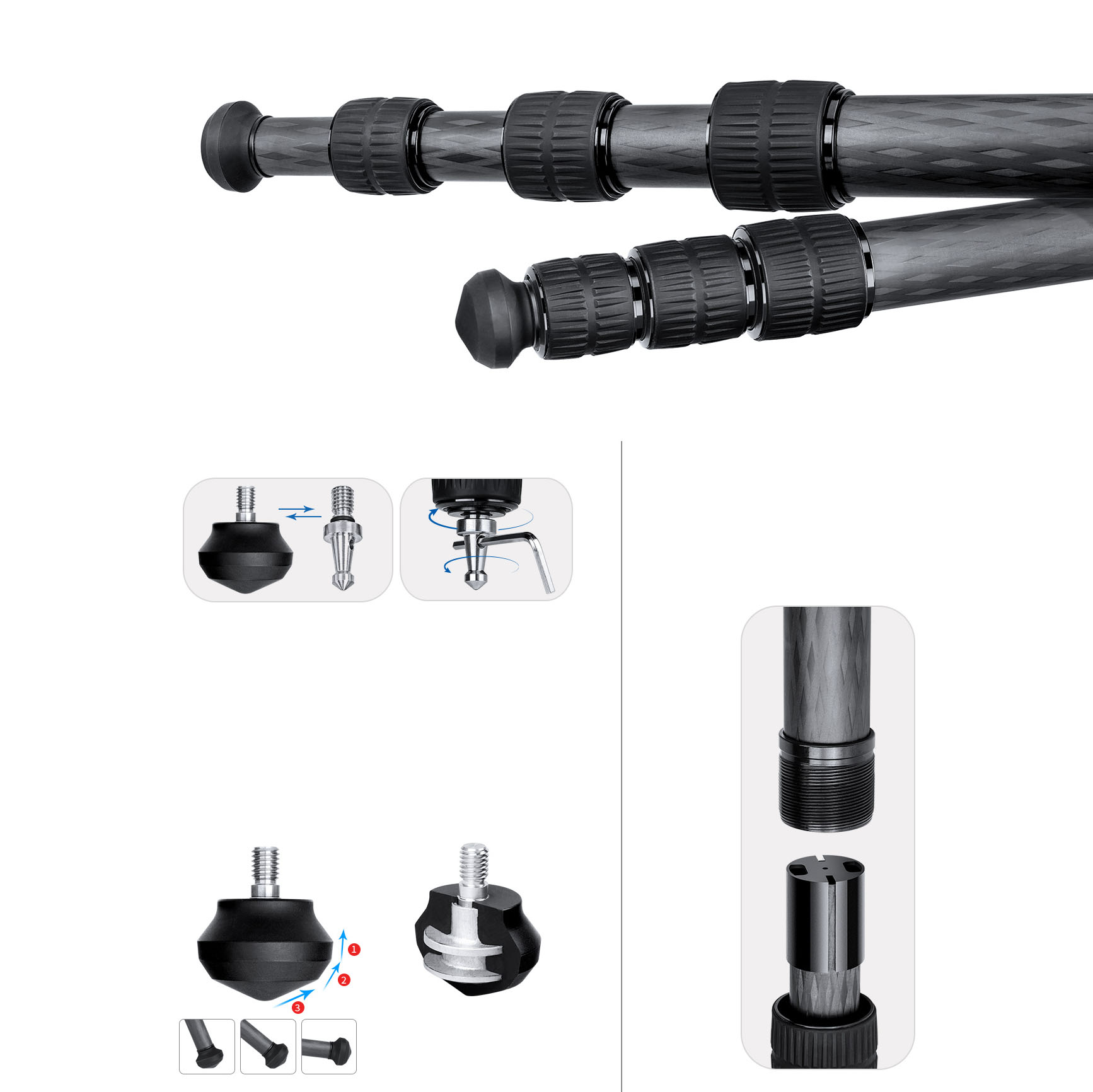 Leofoto LO-284C Karbon-Stativ mit nivellierbarer Mittelsäule Leofoto LO-284C Karbon-Stativ mit nivellierbarer Mittelsäule