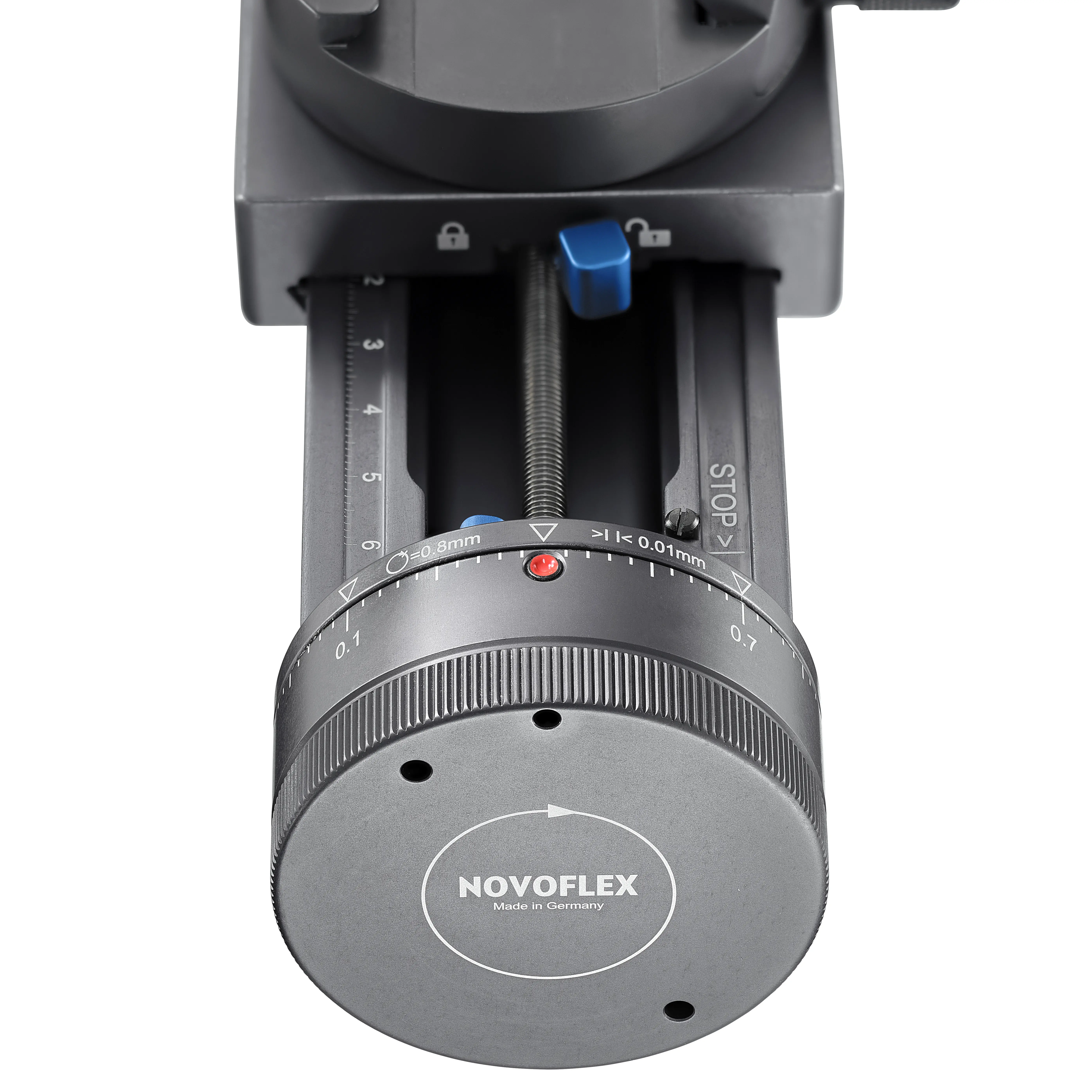 Novoflex Castel-M Einstellschlitten mit Fokusrad & Rasterungen Novoflex Castel-M Einstellschlitten mit Fokusrad & Rasterungen