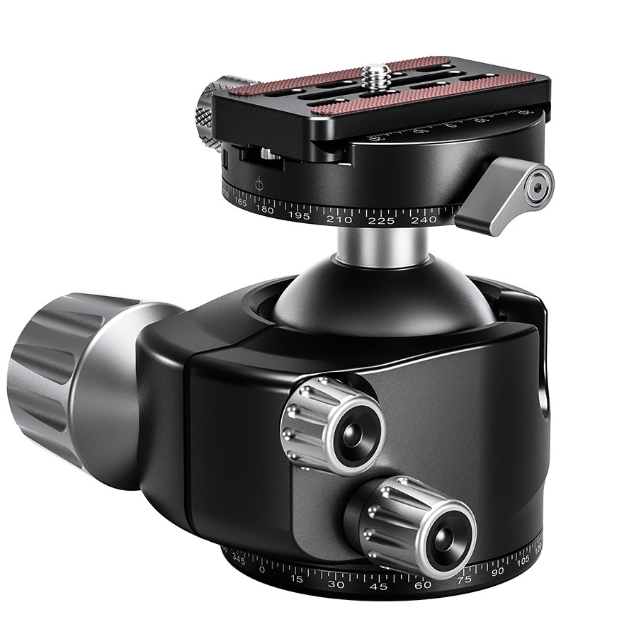 Leofoto LH-55R Kugelkopf mit Panorama-Klemme & NP-60 Kameraplatte Leofoto LH-55R Kugelkopf mit Panorama-Klemme & NP-60 Kameraplatte