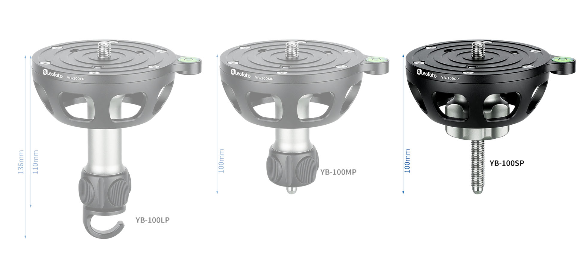 Leofoto YB-100 Nivellier-Kalotte für 100 mm Halbschalenaufnahmen Leofoto YB-100 Nivellier-Kalotte für 100 mm Halbschalenaufnahmen