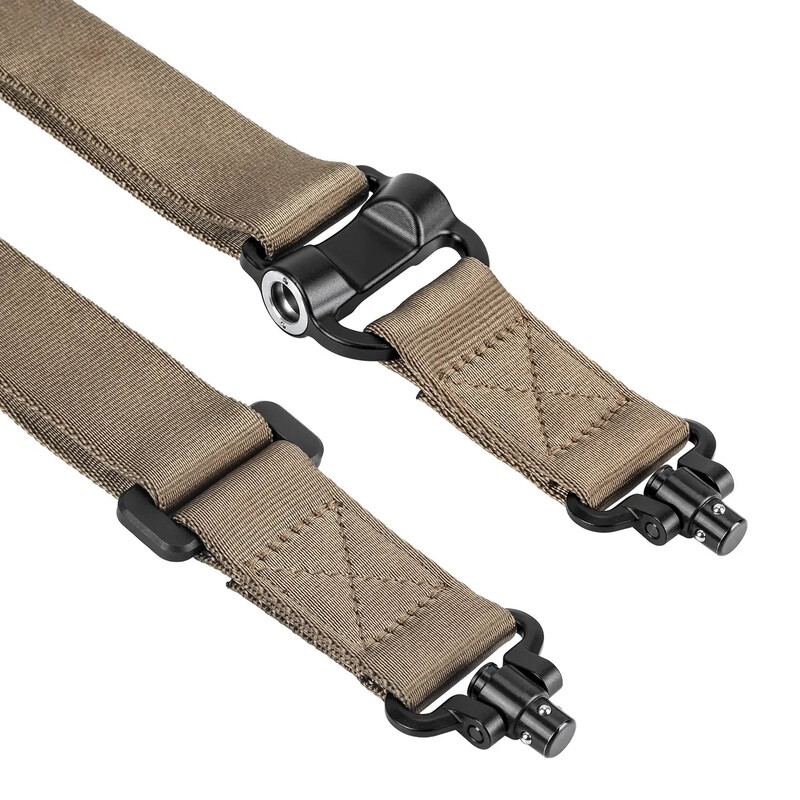 Leofoto SP-02 Kameragurt mit QD-Schnellwechselanschluss (1-Point- oder 2-Point-Tragegurt) - Coyote Brown - (MagPul) Gurt - Farben: Coyote Brown