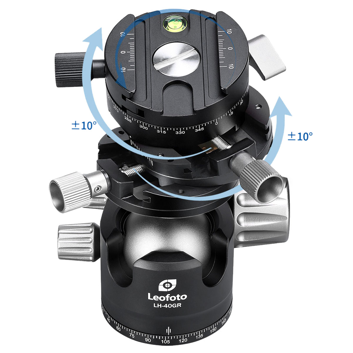 Leofoto LH-40GR Kugelkopf mit G2 Panorama-Getriebeneiger Leofoto LH-40GR Kugelkopf mit G2 Panorama-Getriebeneiger