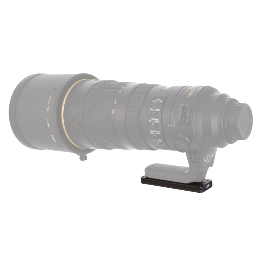 Kirk KLP-450-2NL Universal-Objektivplatte (114 mm) mit QD-Aufnahme & 2 Schrauben an Nikon 120-300mm AFS f/2.8 FL ED SR VR