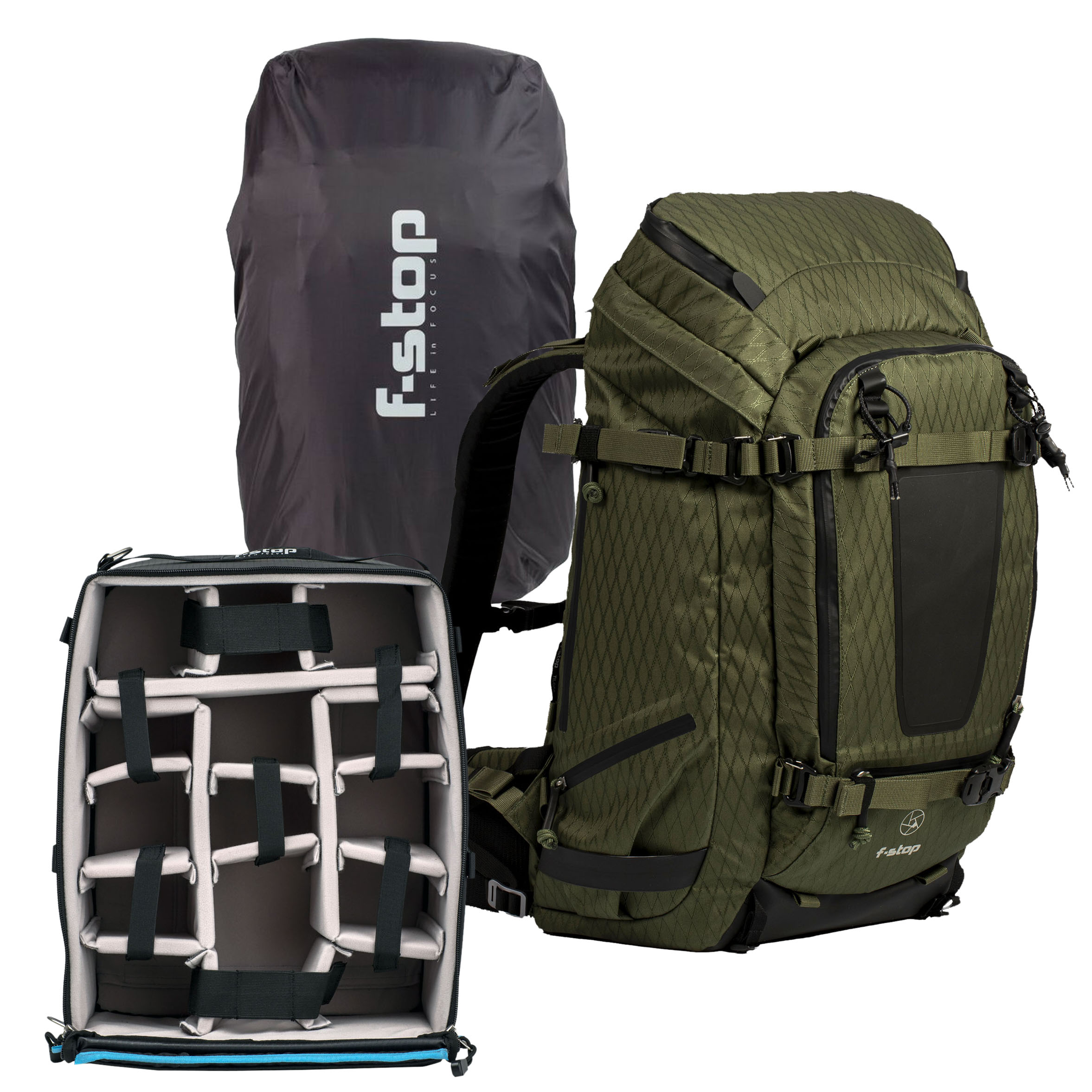 f-stop TILOPA 50L DuraDiamond™ Rucksack Essentials Bundle - Cypress Green kommt ohne / comes without Gatekeeper Straps