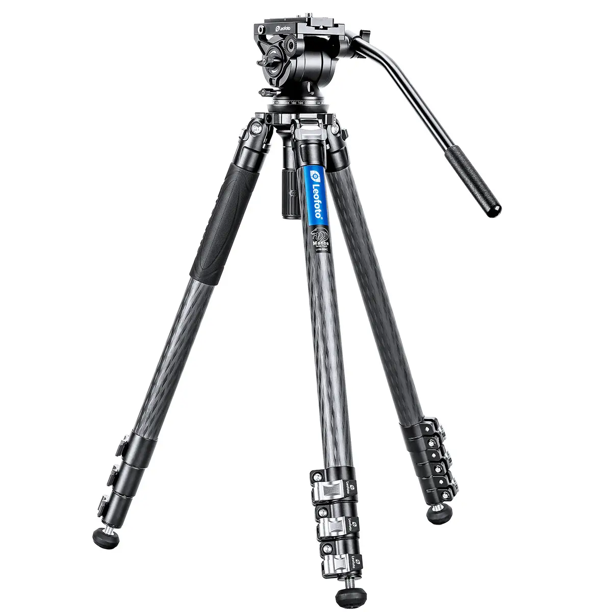 Leofoto LVM-324C Manba Karbon Stativ mit integrierter Nivellierung + BV-10 Fluid-Neiger