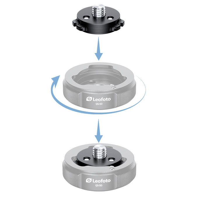 Leofoto Q50 - Schnellwechselplatte für QS-50 Schnellwechselbasis Leofoto Q50 - Schnellwechselplatte für QS-50 Schnellwechselbasis