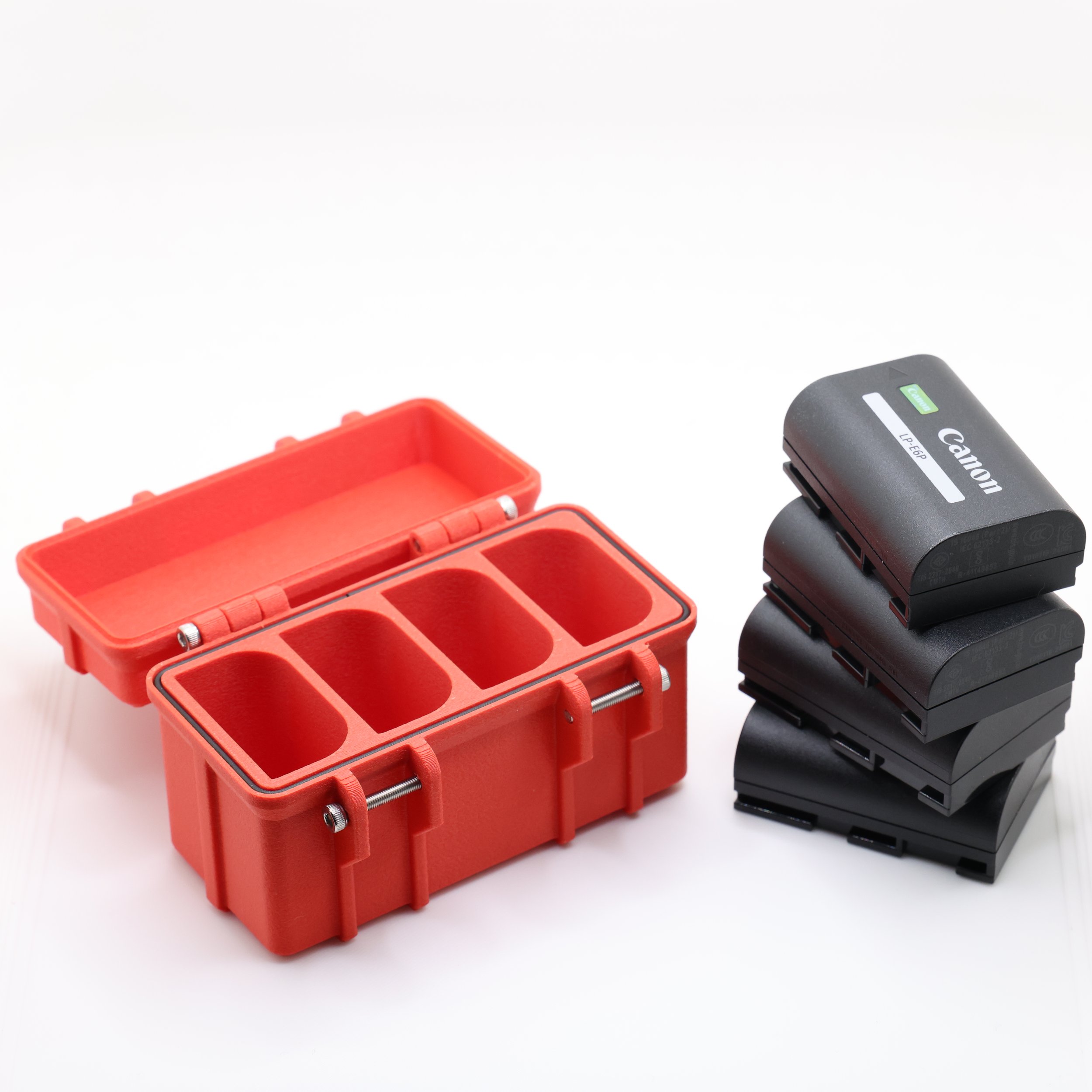 Akkubox für Canon Multi Akkubox für 4 x LP-E6-Akkus Akkubox für Canon Multi Akkubox für 4 x LP-E6-Akkus