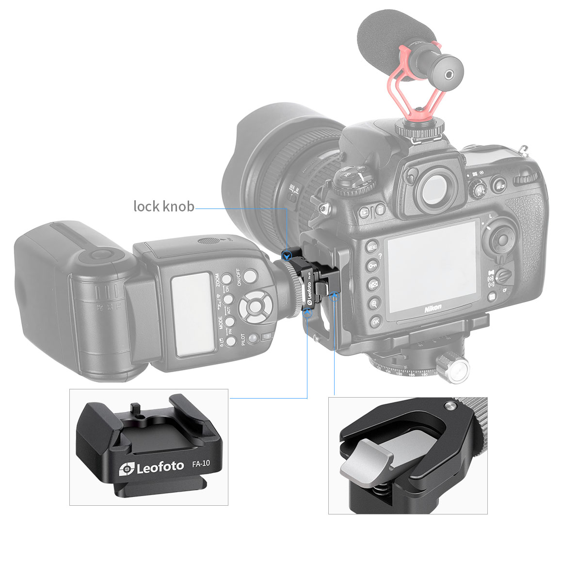 Leofoto FA-16 Adapter + FA-10 V-Schnellwechselplatte Leofoto FA-16 Adapter + FA-10 V-Schnellwechselplatte