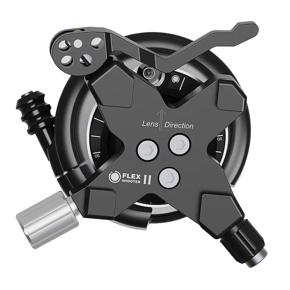 Flexshooter Pro Lever (Silver Edition) Multi-Tripod Head/Telephoto Tilt Head with Lever Clamp - Ball colour: silver anodized | clamp release type: Lever Clamp