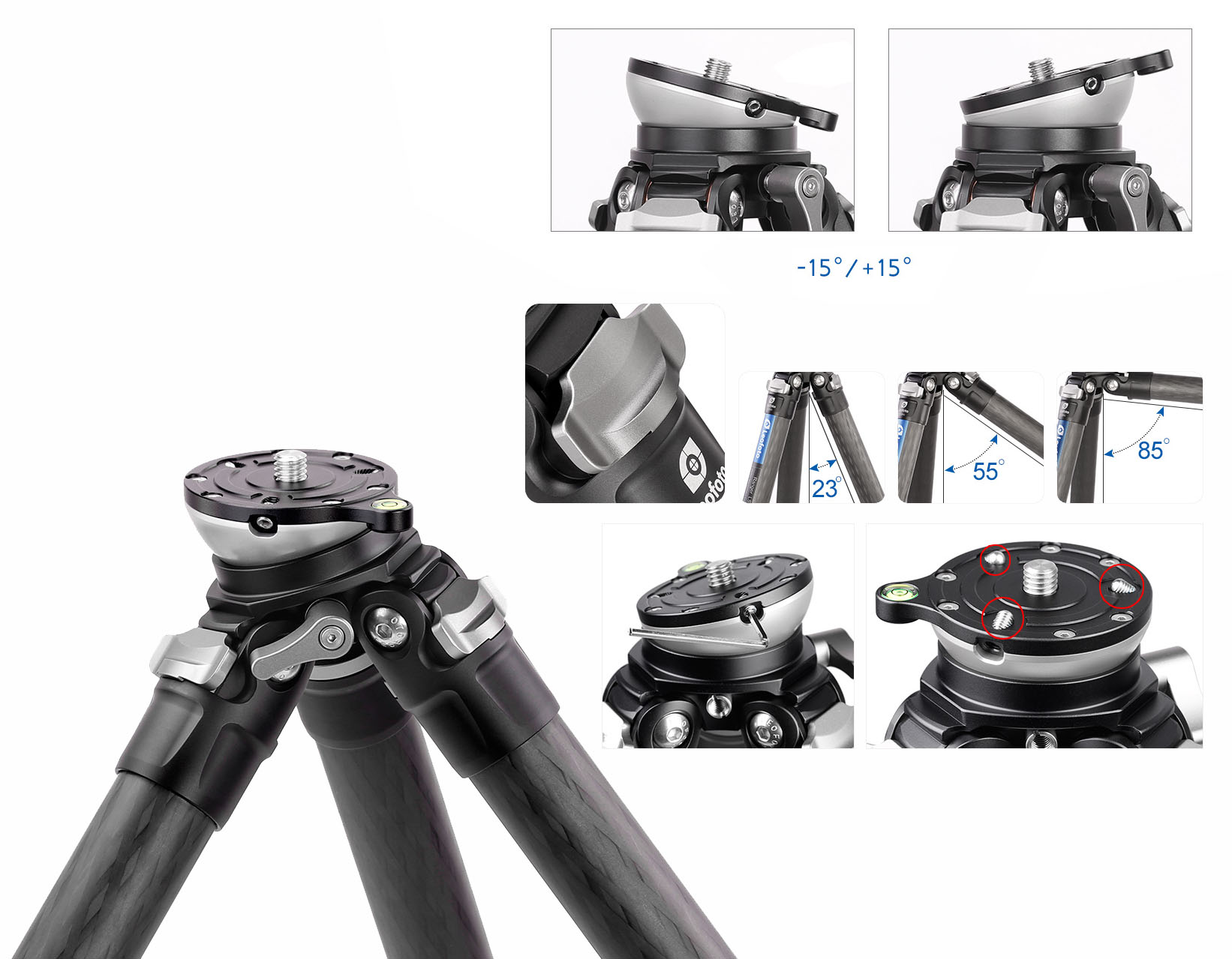 Leofoto LS-255CEX Ranger Karbon Stativ mit integrierter Nivellierung Leofoto LS-255CEX Ranger Karbon Stativ mit integrierter Nivellierung