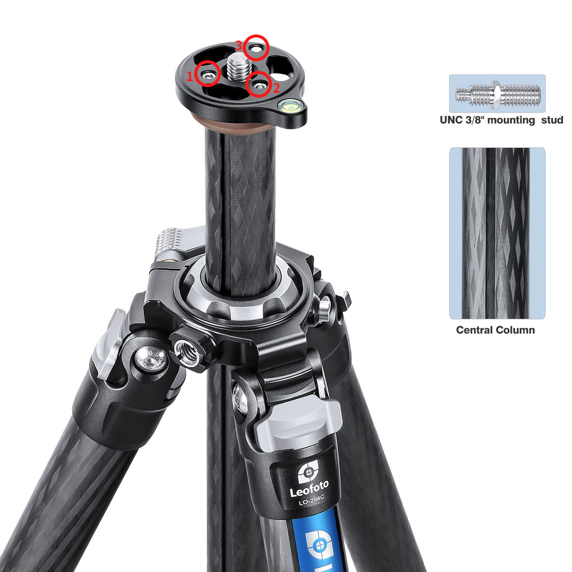 Leofoto LO-284C Karbon-Stativ mit nivellierbarer Mittelsäule Leofoto LO-284C Karbon-Stativ mit nivellierbarer Mittelsäule