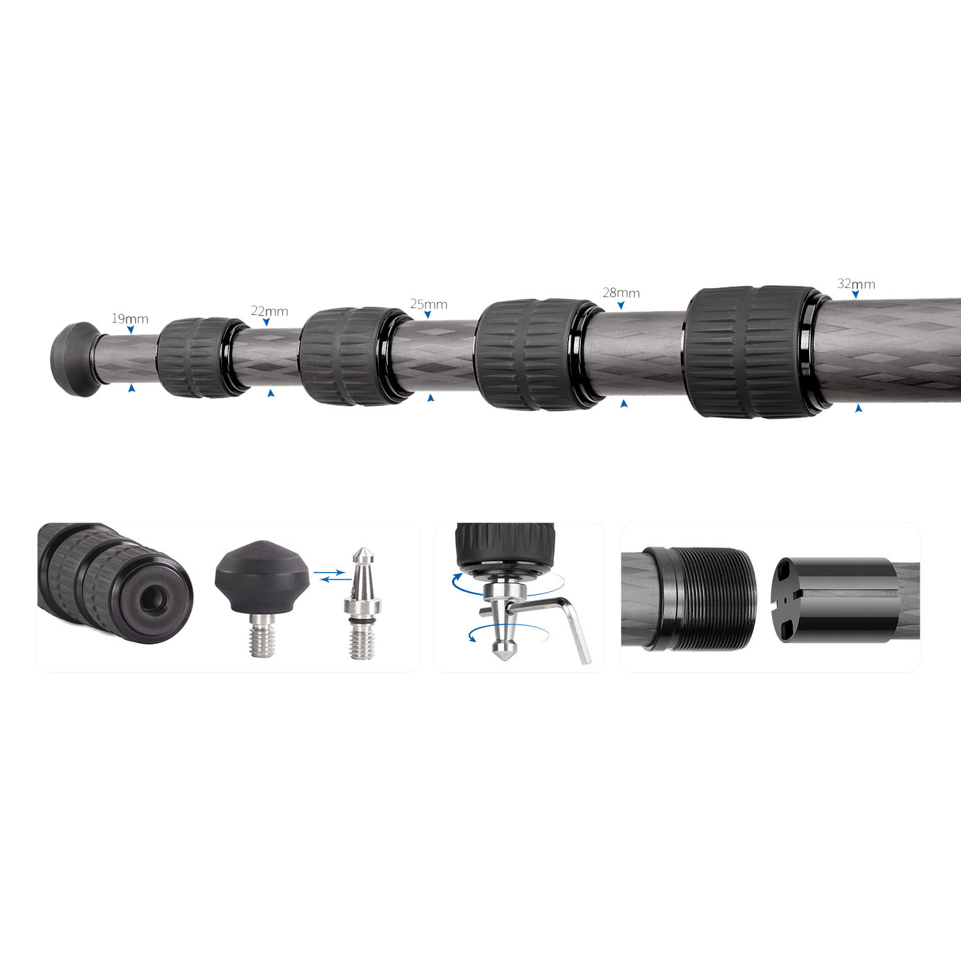 Leofoto LS-325CEX Ranger Karbon Stativ mit integrierter Nivellierung Leofoto LS-325CEX Ranger Karbon Stativ mit integrierter Nivellierung