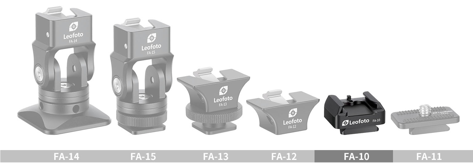 Leofoto FA-10 V-Schnellwechselplatte mit Cold Shoe-Aufnahme Leofoto FA-10 V-Schnellwechselplatte mit Cold Shoe-Aufnahme
