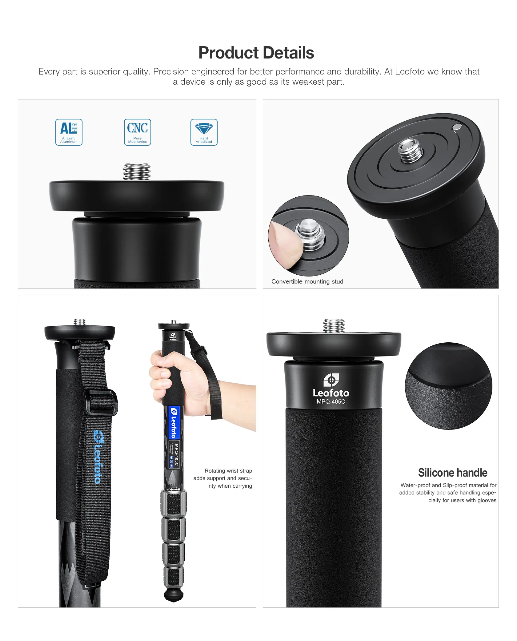 Leofoto MPQ-405C Einbein-Stativ aus Karbon Leofoto MPQ-405C Einbein-Stativ aus Karbon