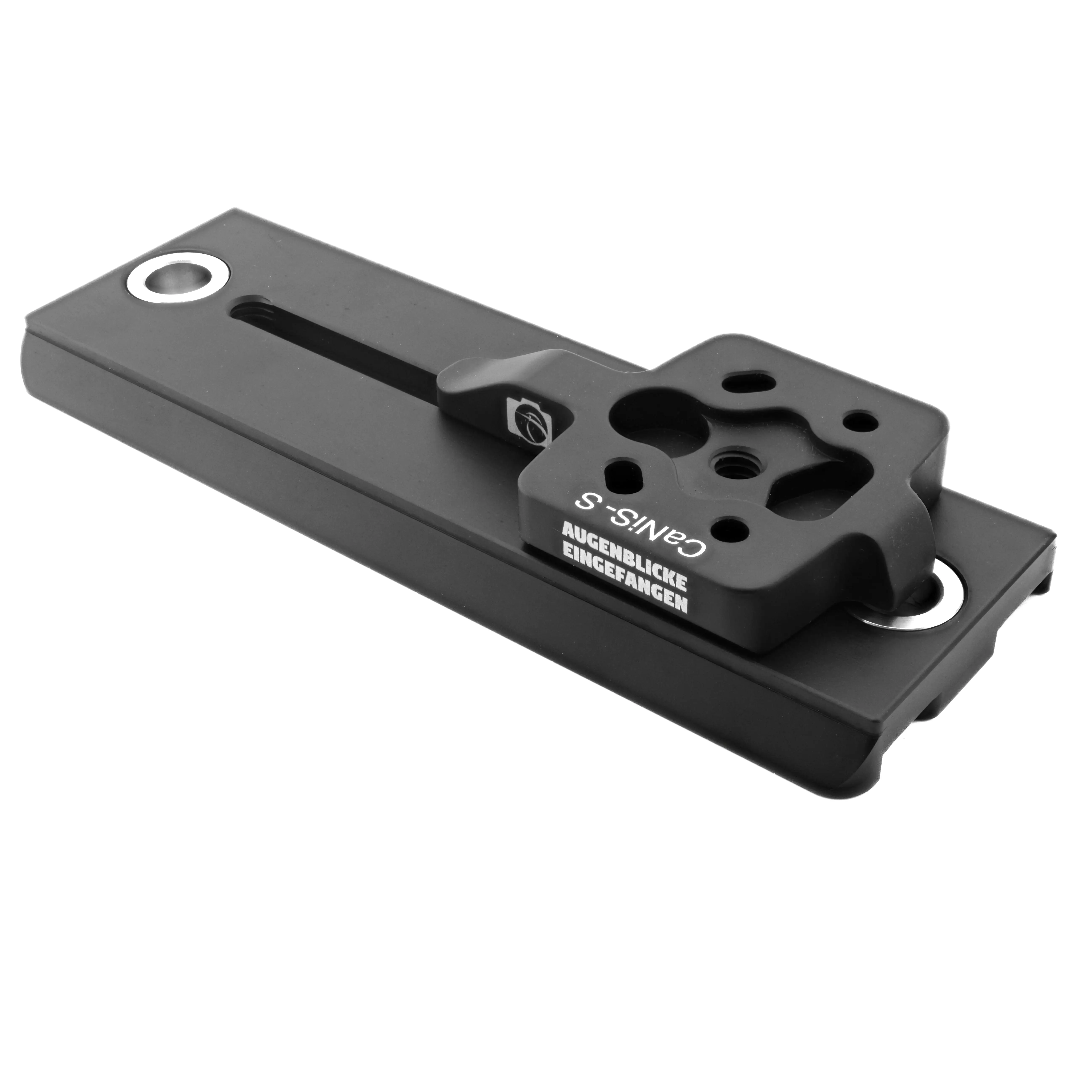 Modularer flacher Objektiv-Ersatzfuß CaNiS-S 210 für Canon-Nikon-Sony-Sigma-Objektive mit 2 x QD-Aufnahme (Manfrotto/Sachtler Video Standard) Modularer flacher Objektiv-Ersatzfuß CaNiS-S 210 für Canon-Nikon-Sony-Sigma-Objektive mit 2 x QD-Aufnahme (Manfrotto/Sachtler Video Standard)