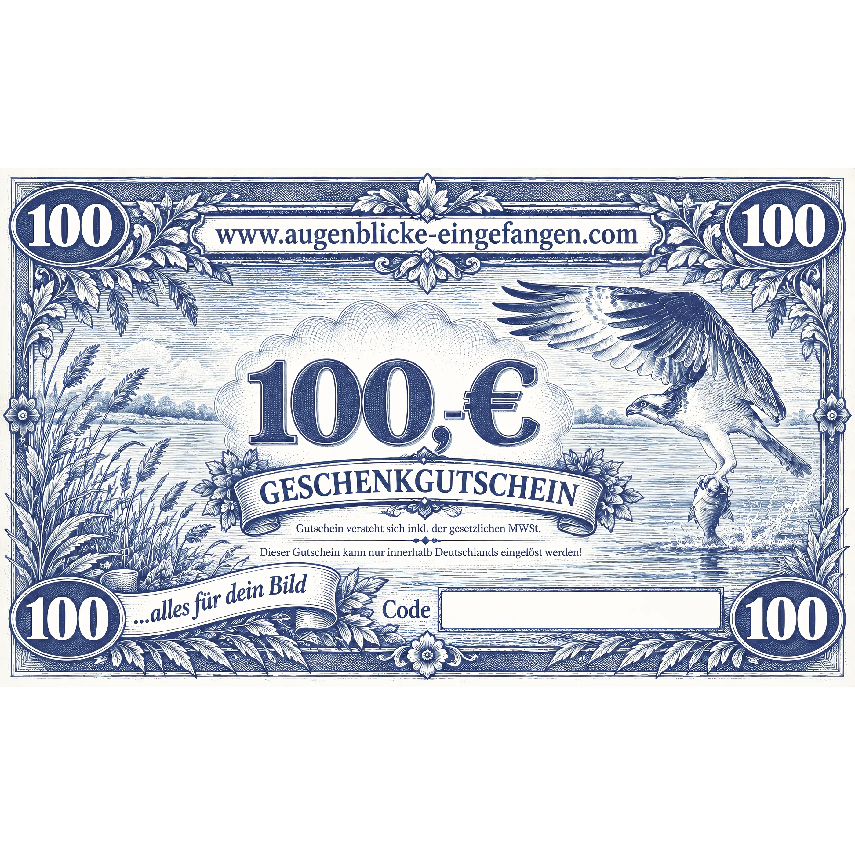 Vale de regalo 100 euros - Valor del vale: 100 euros