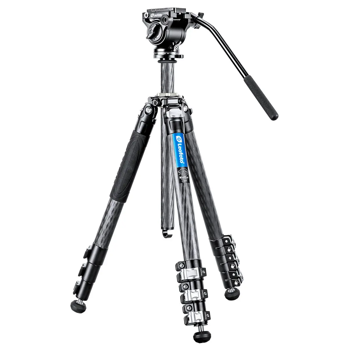 Leofoto LV-284C Manba Karbon Stativ mit integrierter Nivellierung + BV-5 Fluid-Neiger