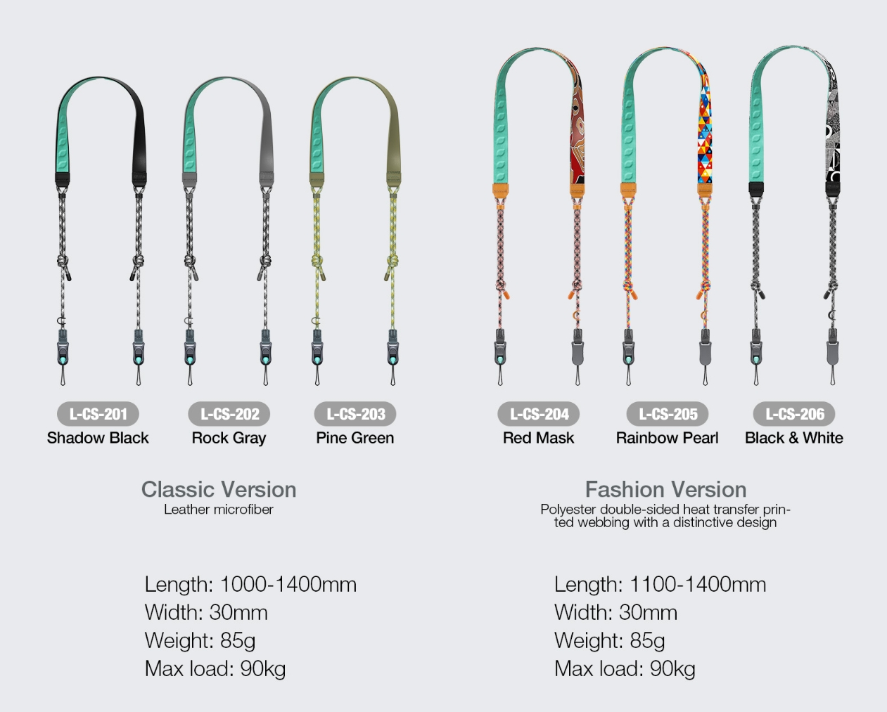 L-CS-205 Fashion Kamera-Tragegurt Rainbow Pearl L-CS-205 Fashion Kamera-Tragegurt Rainbow Pearl