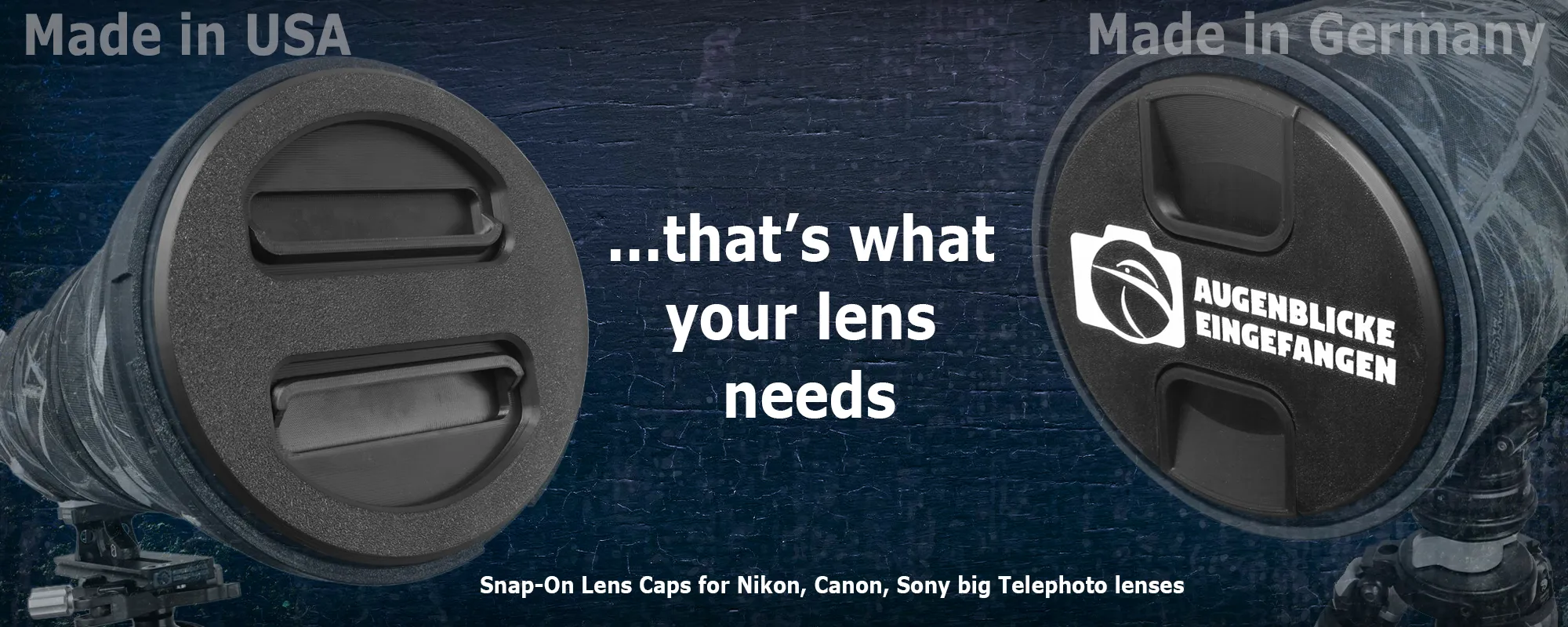 Custom-fit lens caps for telephoto lenses from Canon, Nikon, Sony, Sigma  Custom-fit lens caps for telephoto lenses from Canon, Nikon, Sony, Sigma