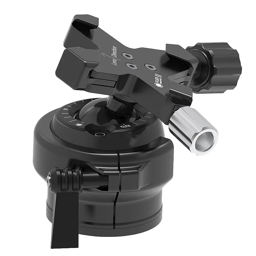 FLEXSHOOTER Mini II Lever (Black Edition) mit Hebelklemme schwarz eloxiert  - Klemmtyp: Hebelklemmung | Kugelfarbe: schwarz eloxiert