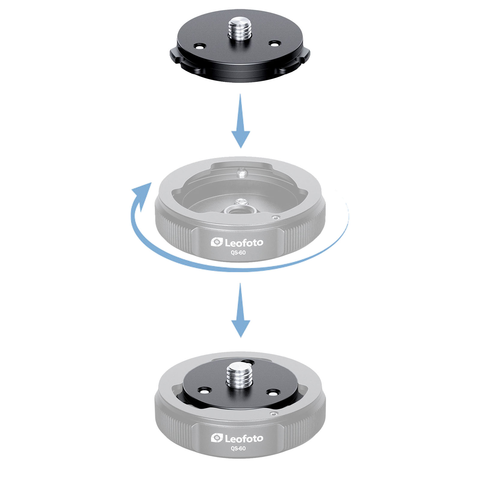 Leofoto Q60 - Schnellwechselplatte für QS-60 Schnellwechselbasis Leofoto Q60 - Schnellwechselplatte für QS-60 Schnellwechselbasis