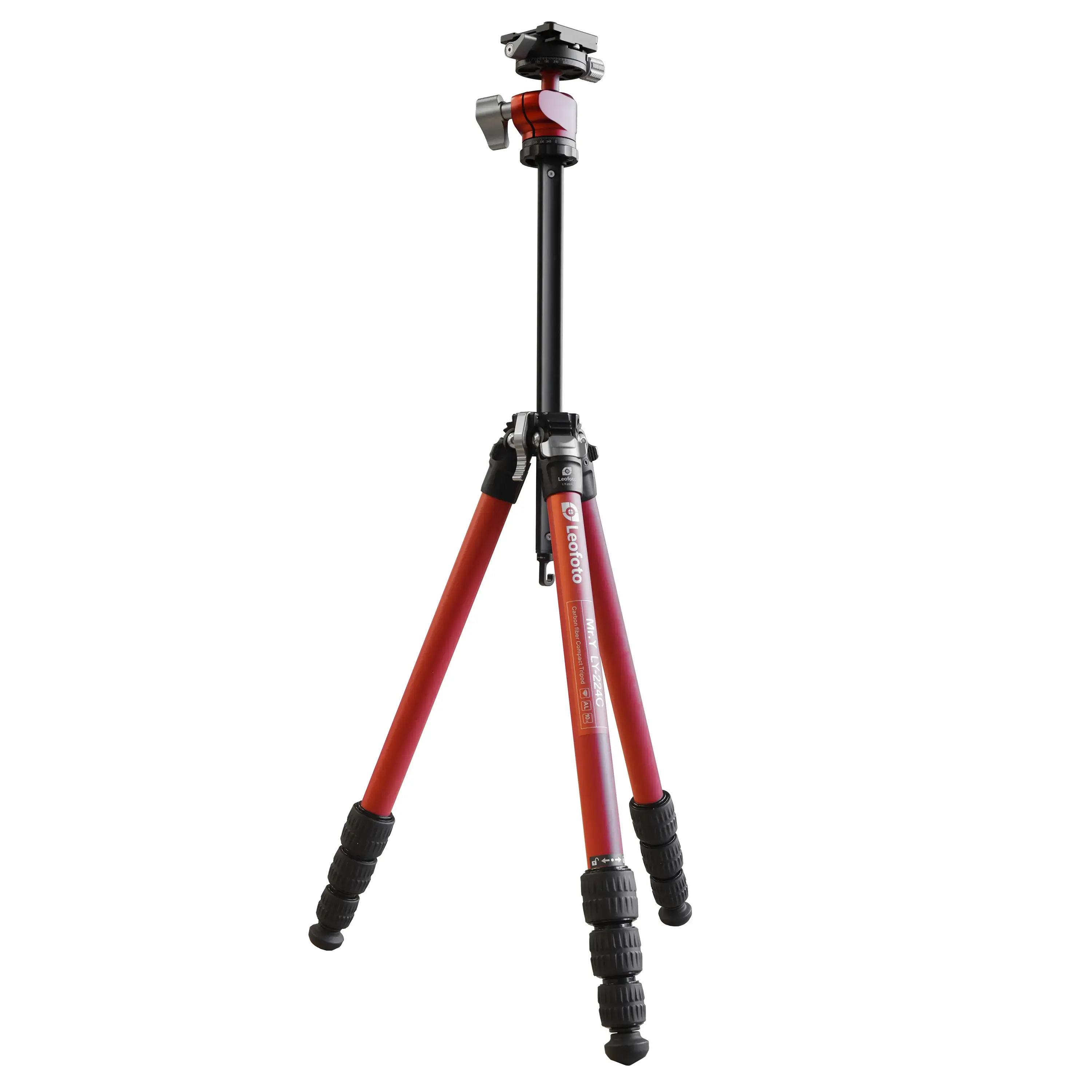 Leofoto LY-224C Karbon-Stativ + LH-25R Y Red Leofoto LY-224C Karbon-Stativ + LH-25R Y Red