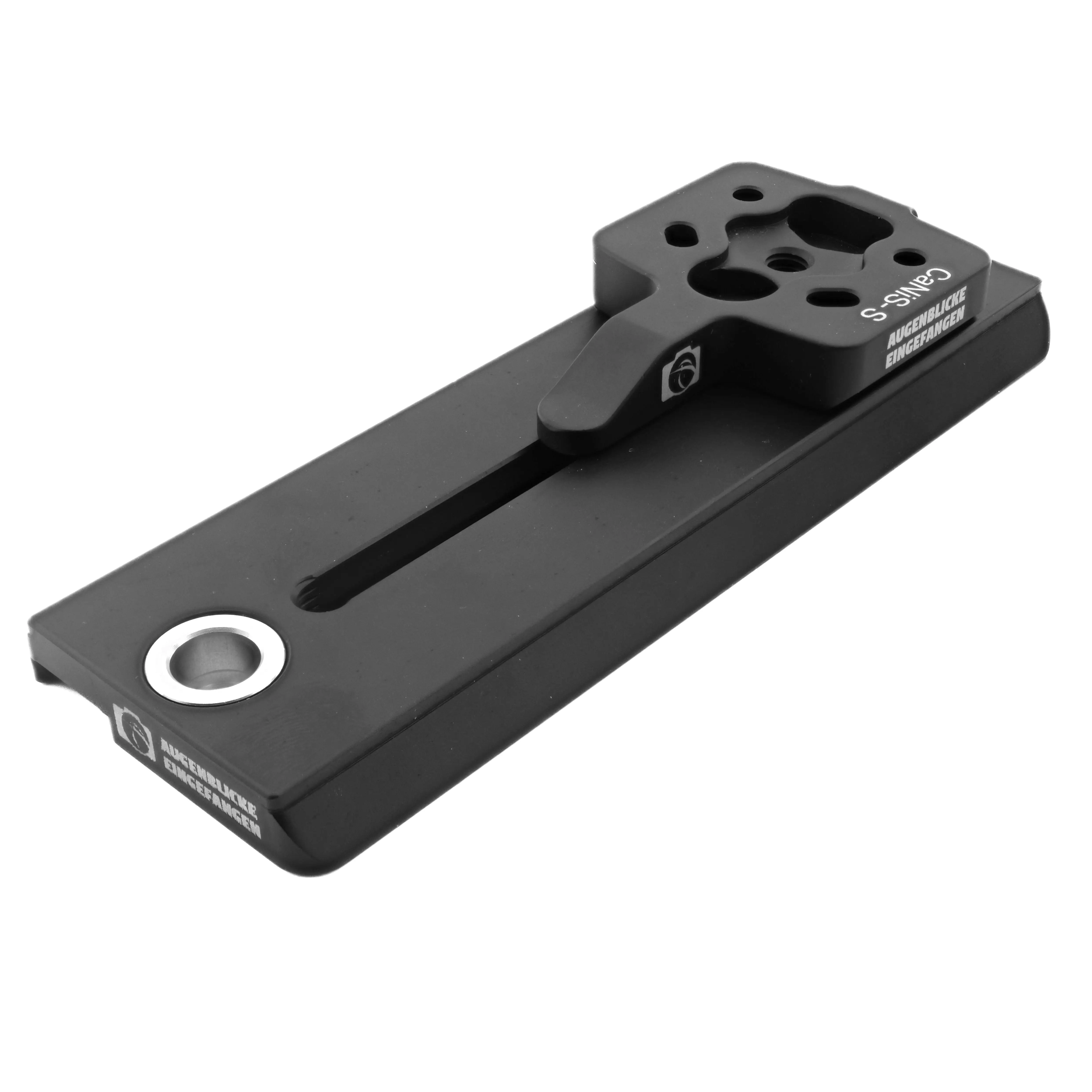 Modularer Ersatzfuß (Flach) CaNiS-SC 140 für Nikon-Canon-Sony-Sigma-Objektive mit 2 x QD-Aufnahme (Manfrotto/Sachtler Video Standard)