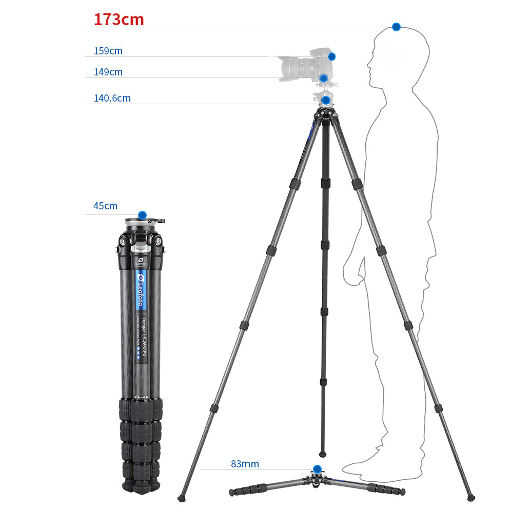 Leofoto LS-255CEX Ranger Karbon Stativ mit integrierter Nivellierung Leofoto LS-255CEX Ranger Karbon Stativ mit integrierter Nivellierung