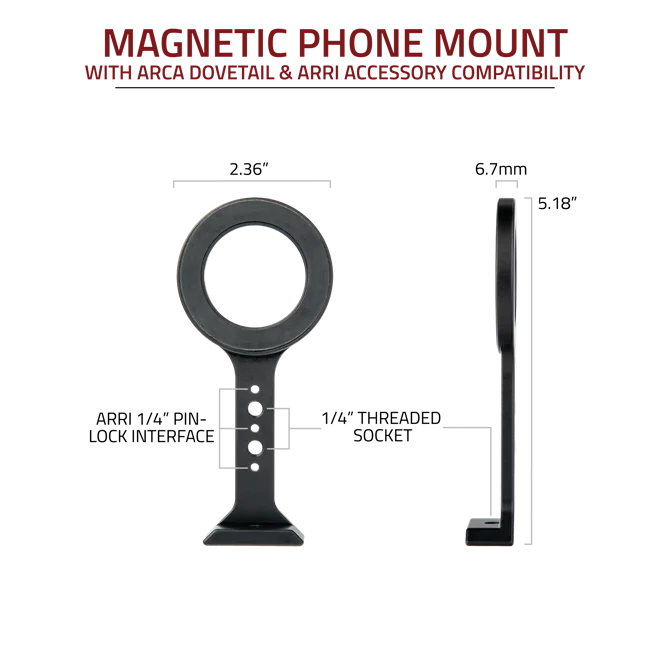 Soporte magnético para trípode de teléfono Really Right Stuff MPM-01: cola de milano Arca