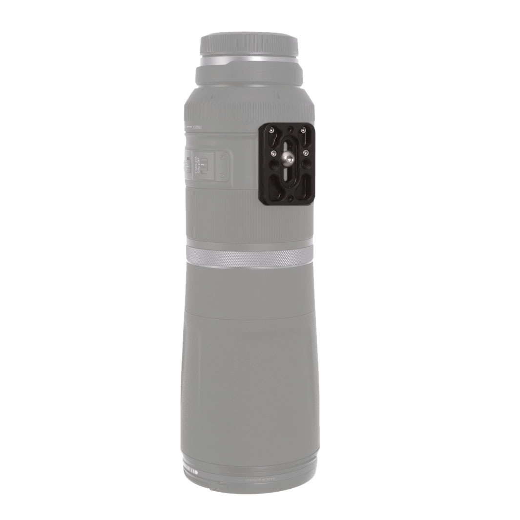 Kirk KLP-210 Universal-Objektivplatte (53 mm) an Canon RF 800mm f/11 IS STM