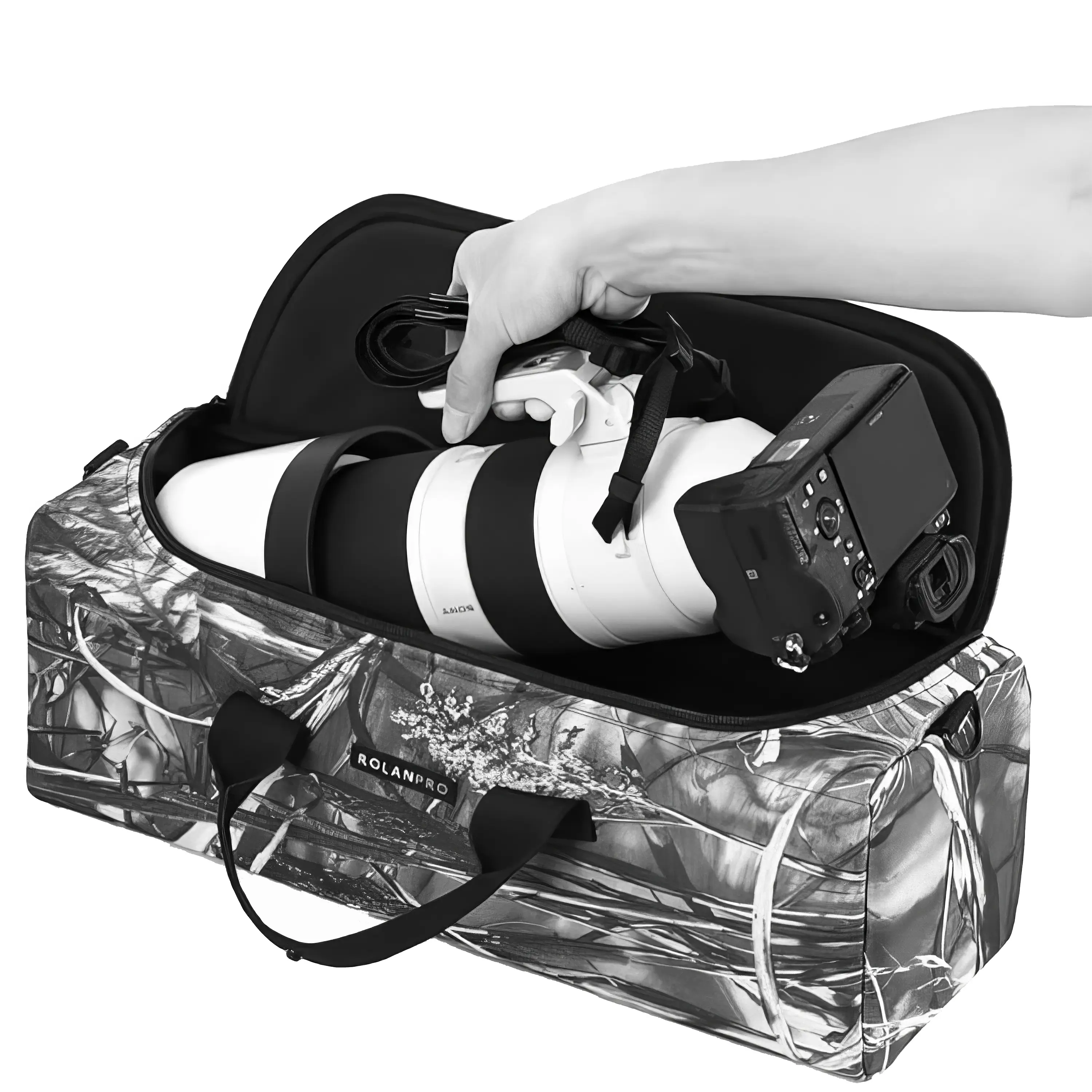 Rolanpro Transporttasche für Telezoom mit Kamera (Schwarz) Rolanpro Transporttasche für Telezoom mit Kamera (Schwarz)