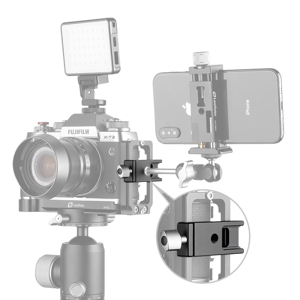 Leofoto DC-22 Mini-Klemme mit Cold Shoe Aufnahme Leofoto DC-22 Mini-Klemme mit Cold Shoe Aufnahme