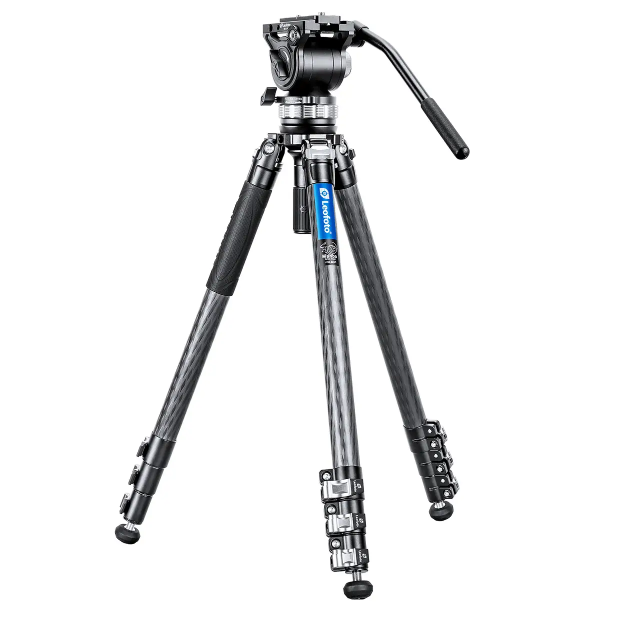 Leofoto LVM-324C Manba Karbon Stativ mit integrierter Nivellierung + BV-15 Fluid-Neiger