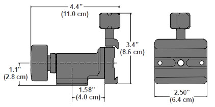 Wimberley MH-100 MonoGimbal Head Einweg Gimbal Neiger Abmessungen