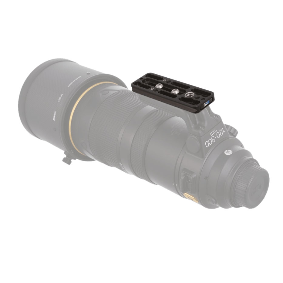 Kirk KLP-450-2NL Universal-Objektivplatte (114 mm) mit QD-Aufnahme & 2 Schrauben an Nikon 120-300mm AFS f/2.8 FL ED SR VR