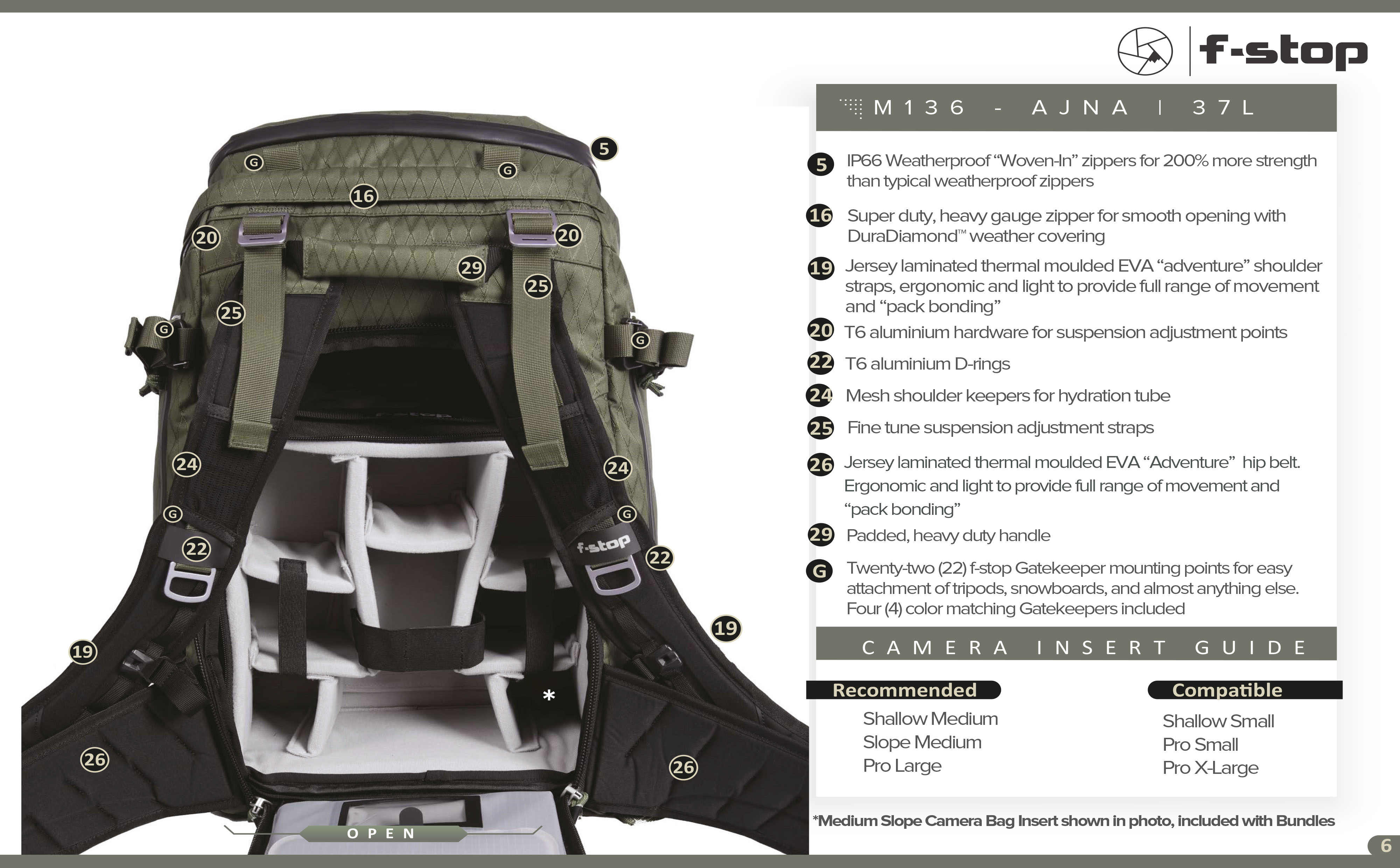 f-stop AJNA 37l DuraDiamond™ Rucksack -Cypress Green f-stop AJNA 37l DuraDiamond™ Rucksack -Cypress Green