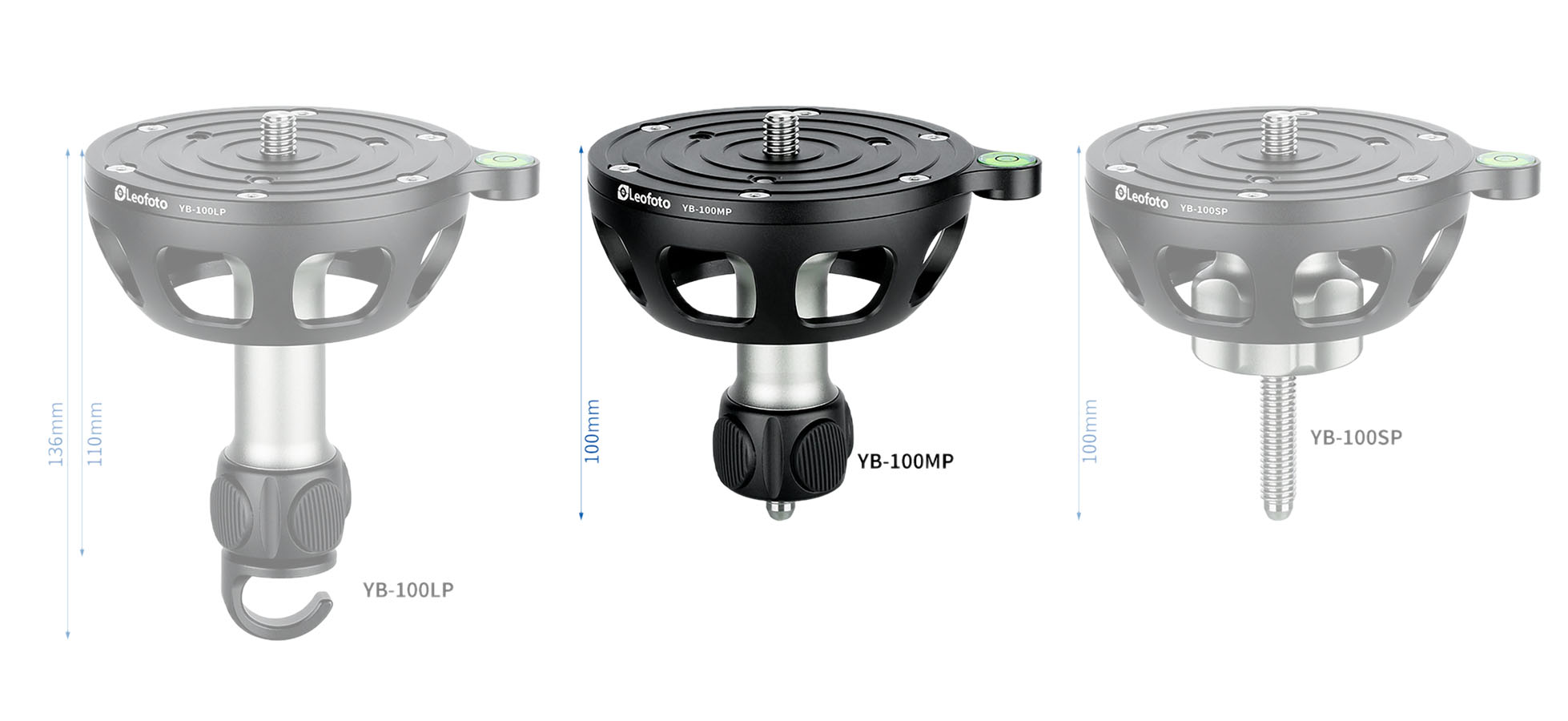Leofoto YB-100 Nivellier-Kalotte für 100 mm Halbschalenaufnahmen Leofoto YB-100 Nivellier-Kalotte für 100 mm Halbschalenaufnahmen