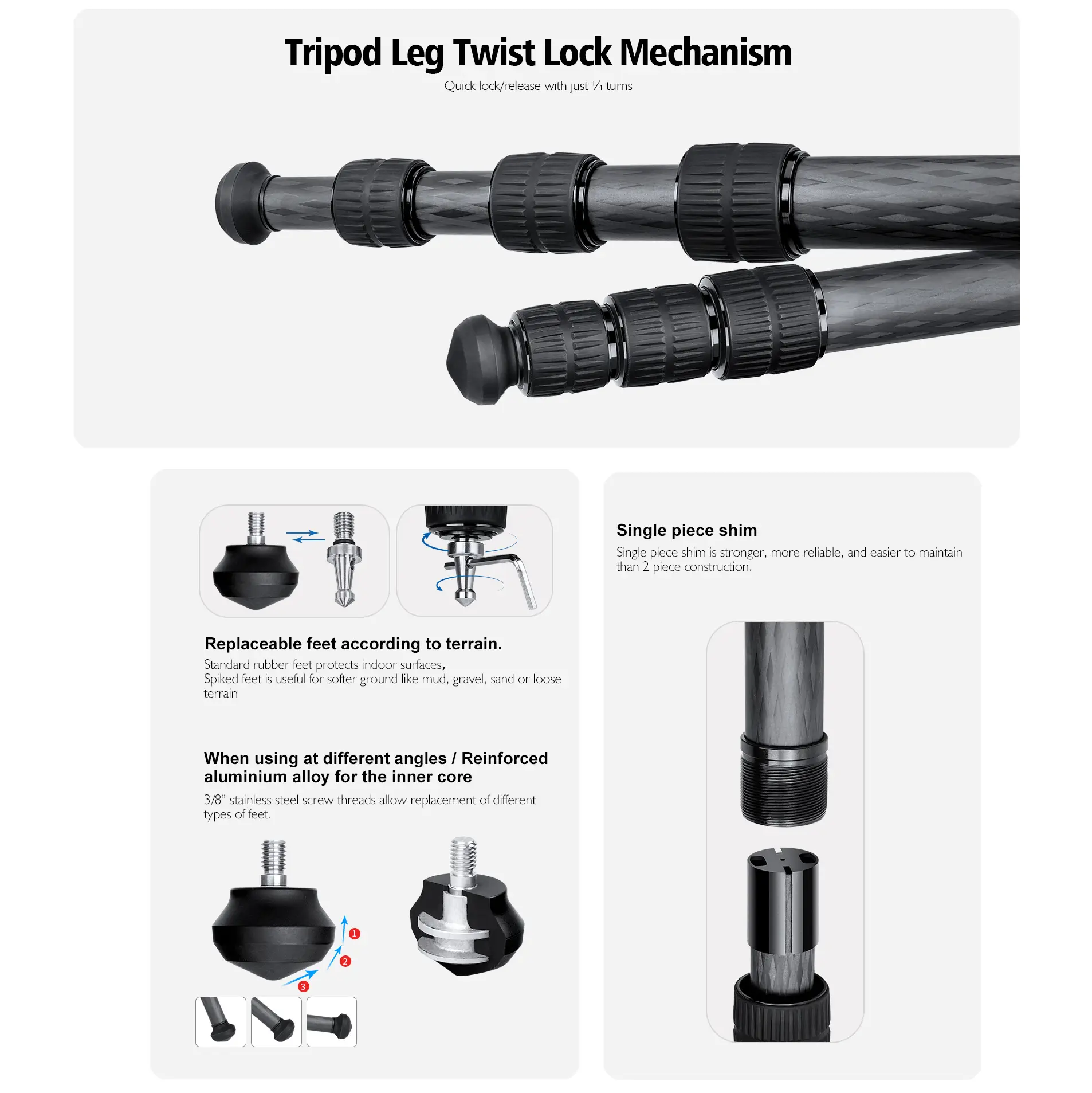 Leofoto ST-324CL Karbon Dreibeinstativ mit integriertem Kugelkopf (Arca & Picatinny) Leofoto ST-324CL Karbon Dreibeinstativ mit integriertem Kugelkopf (Arca & Picatinny)