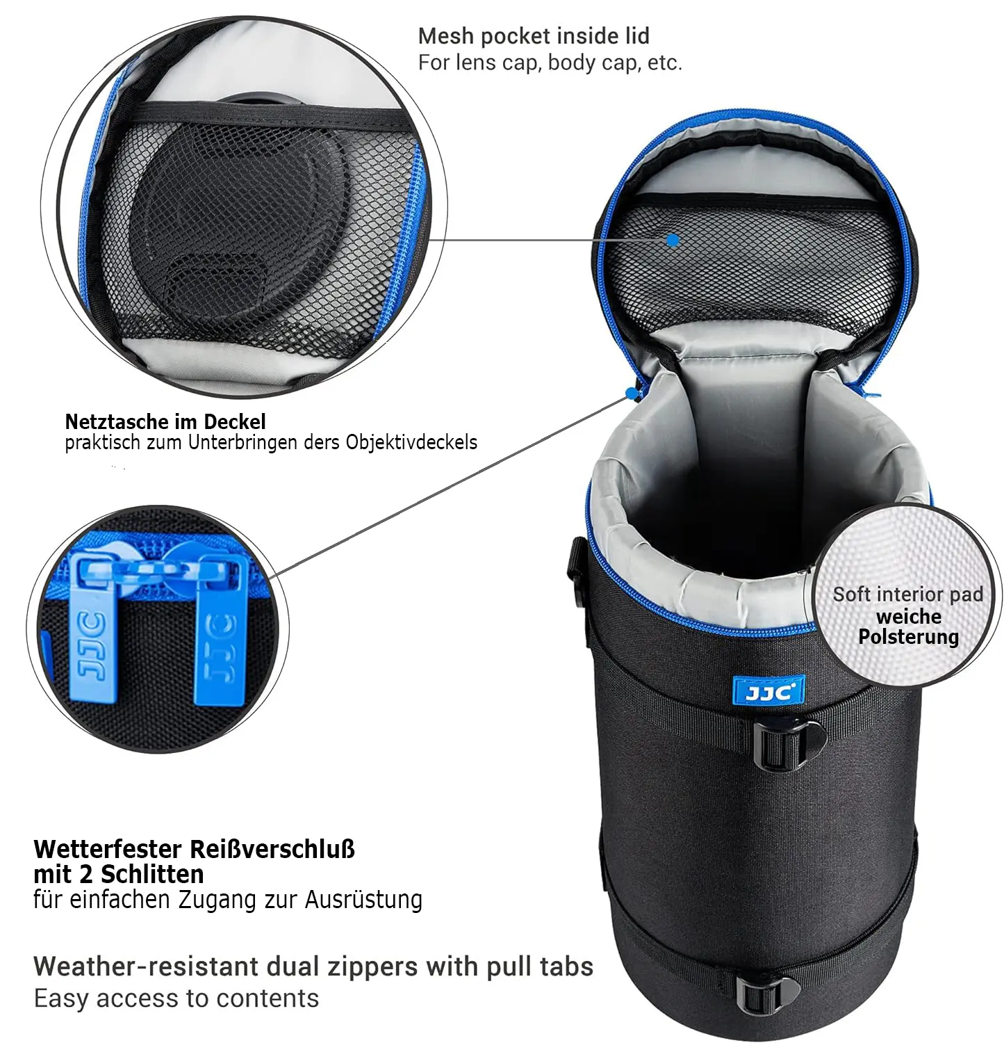 JJC DLP-8II Objektivköcher Deluxe Lens Pouch 140 x 370 mm JJC DLP-8II Objektivköcher Deluxe Lens Pouch 140 x 370 mm