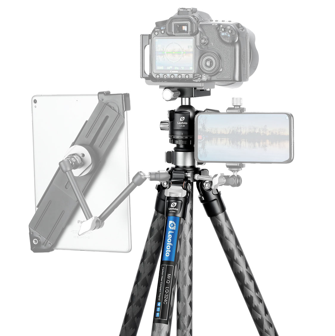 Leofoto LQ-324C Karbon-Stativ + Kugelkopf LH-40 - Mr. Q-Serie Leofoto LQ-324C Karbon-Stativ + Kugelkopf LH-40 - Mr. Q-Serie