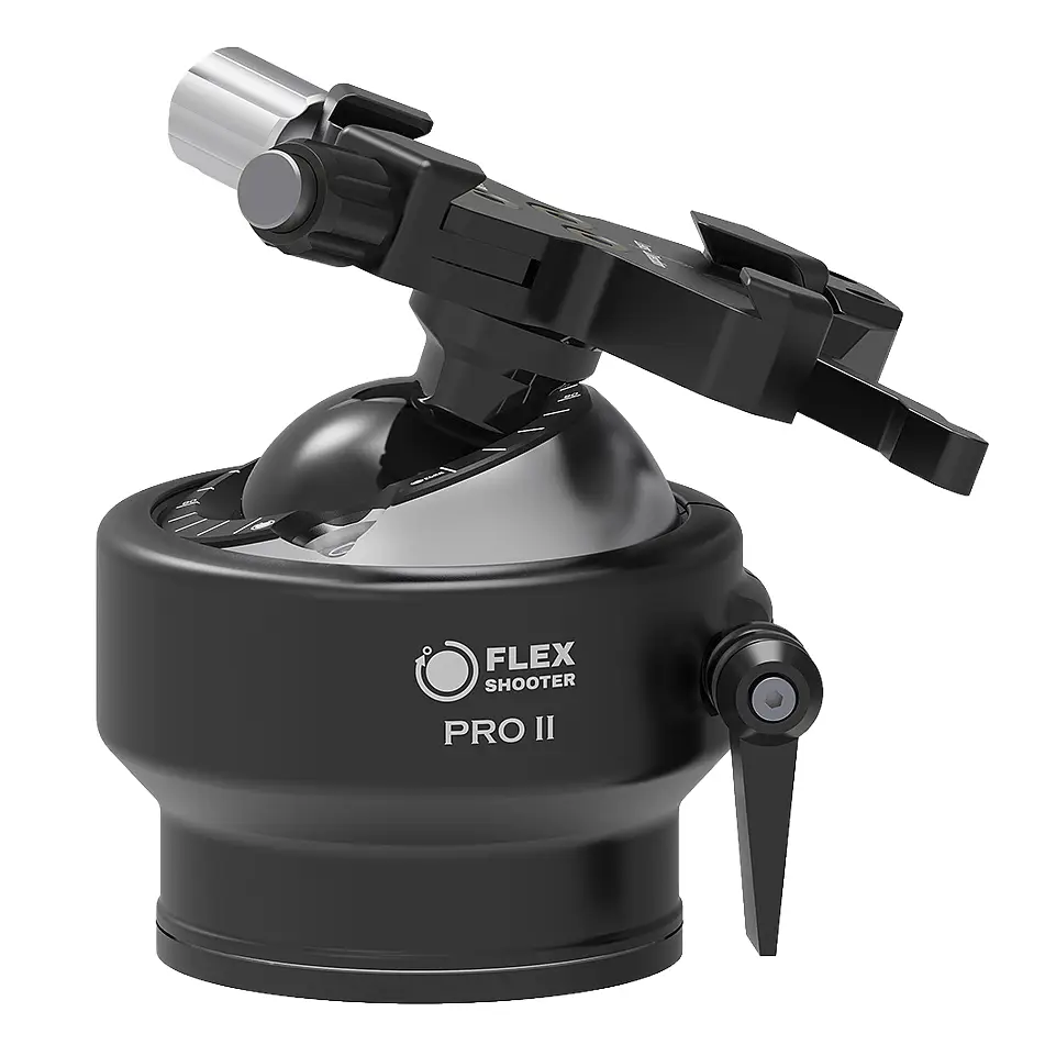 Flexshooter Pro Lever (Silver Edition) Multi-testa per treppiede/testa per teleobiettivo con morsetto a leva