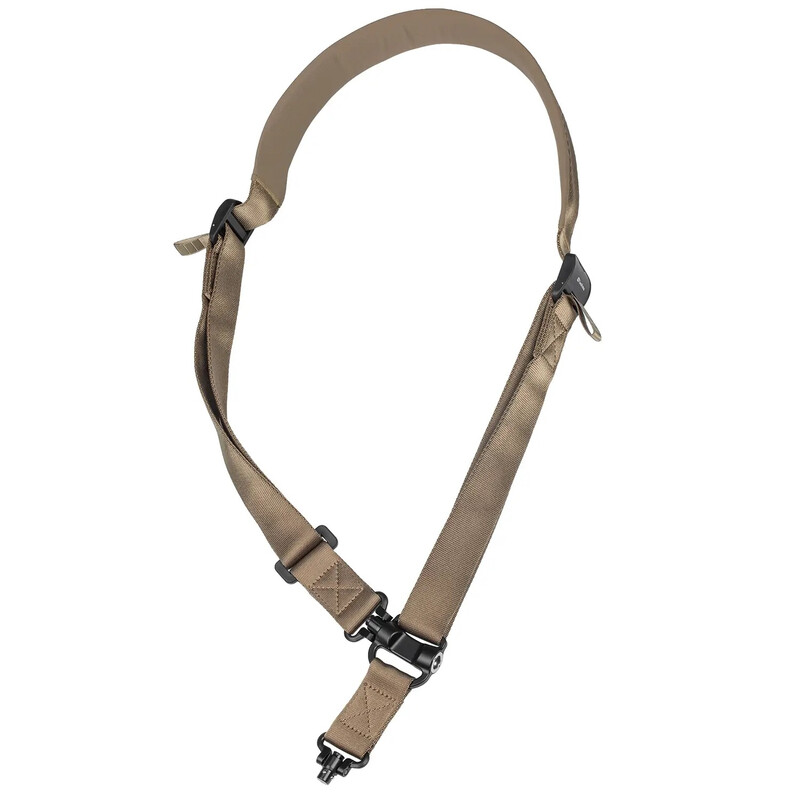 Leofoto SP-02 Kameragurt mit QD-Schnellwechselanschluss (1-Point- oder 2-Point-Tragegurt) - Coyote Brown - (MagPul) Gurt - Farben: Coyote Brown